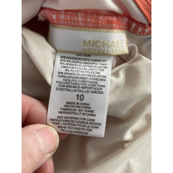 Michael Michael Kors Size 10 Orange Tiered Ruffle One Piece Suit - Picture 4 of 8